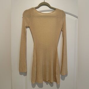 Meshki Zahra Tan Long Sleeve Dress